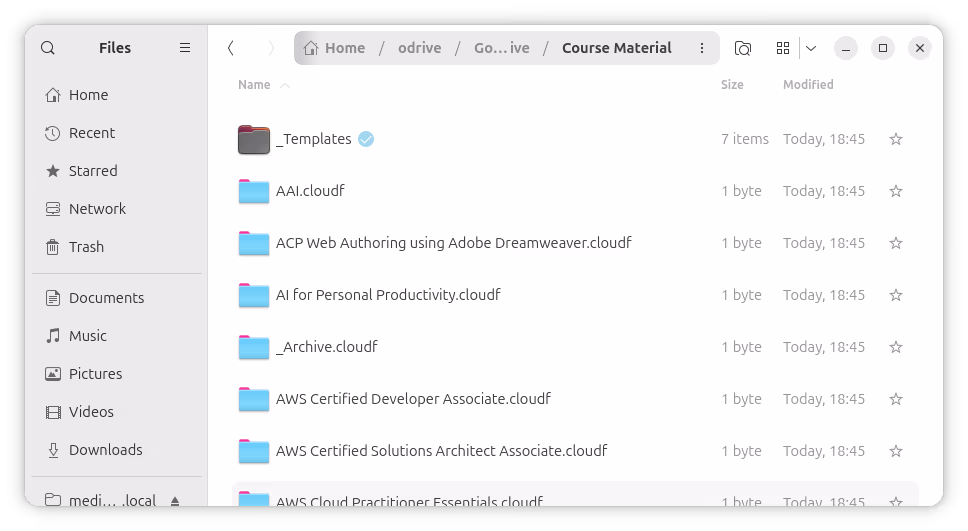 Emblem on synced folder in Nautilus