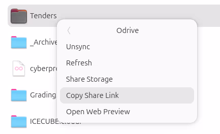 Right-click menu in Nautilus
